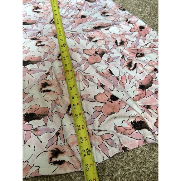 George Woman Skirt Sz 18W/20W Pink Floral Fairy Print Bloom Swing Stretch A Line - Picture 7 of 11